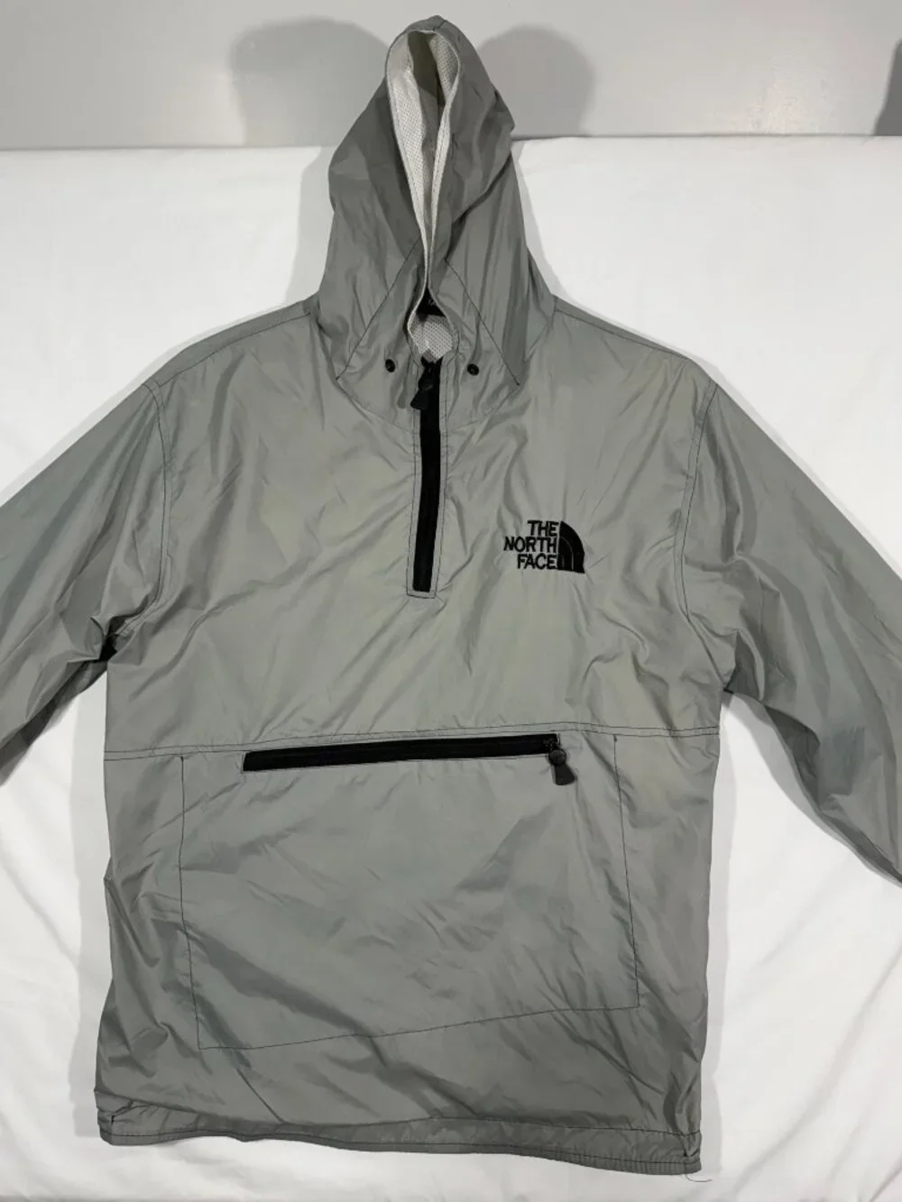 The North Face Men’s Fanorak Half-Zip Anorak Windbreaker Jacket Grey M Y2K..